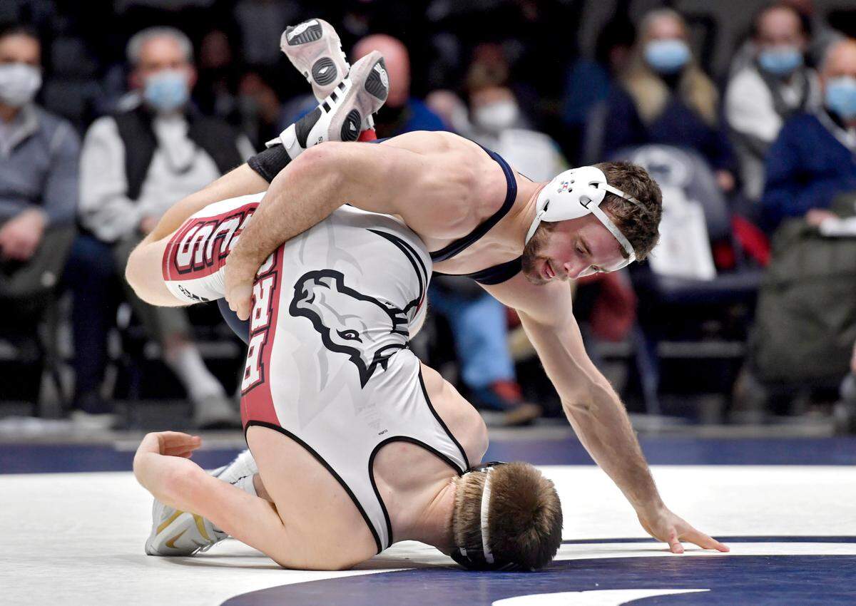 Penn State’s Brady Berge, pictured here on Feb. 20, will look to become an All-American for the first time.