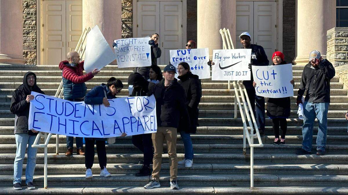 The Penn State Chapter of United Students Against Sweatshops held a protest on Feb. 24 to call on the university to end its contract with Nike.