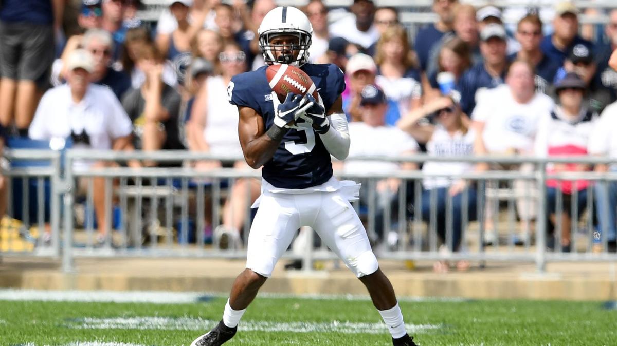 Penn State wide receiver DeAndre Thompkins returns a kick during a game against Kent State Saturday, Sept. 15, 2018 at Beaver Stadium.