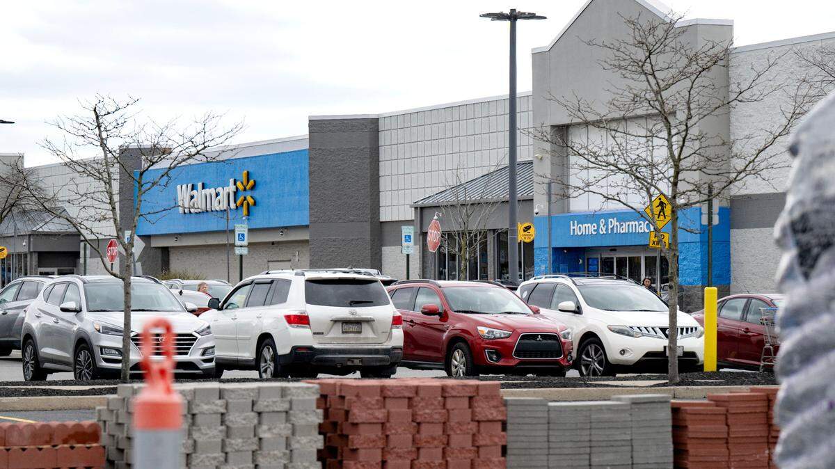 The garden area in the parking lot of the Walmart on Benner Pike on Wednesday, April 16, 2025.