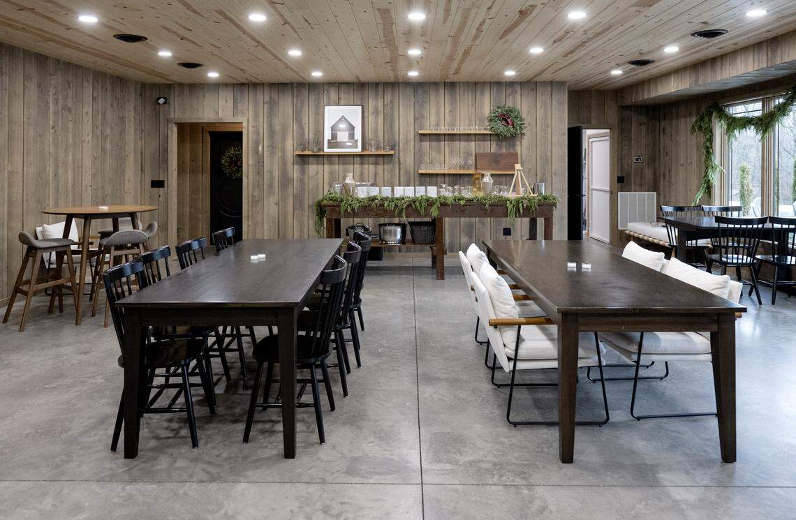 The stream side lounge at the Studebaker House on Wednesday, Dec. 10, 2025. 