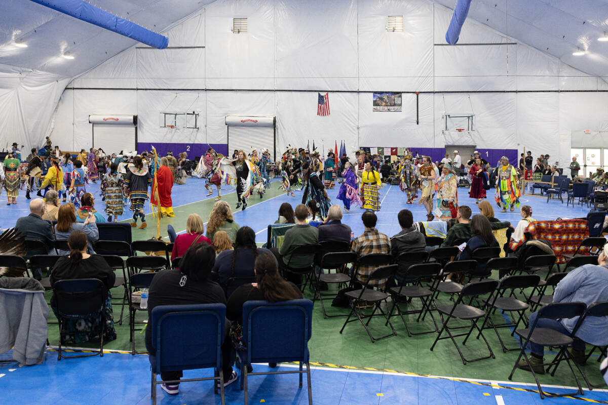 Visitors watch the dancing at the Penn State 2025 Powwow on March 29, 2025 at C3 Sports Complex.
