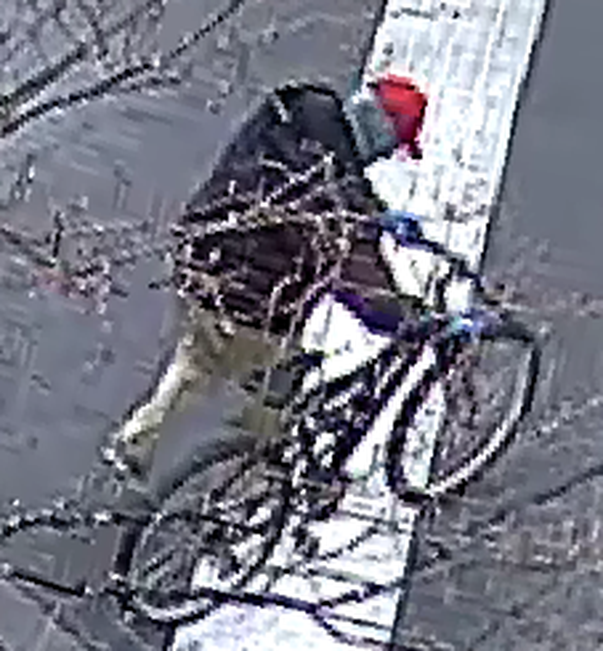 The suspect in a March 23 bank robbery rode a bicycle from the PNC Bank on North Atherton Street to his vehicle and fled, police said.