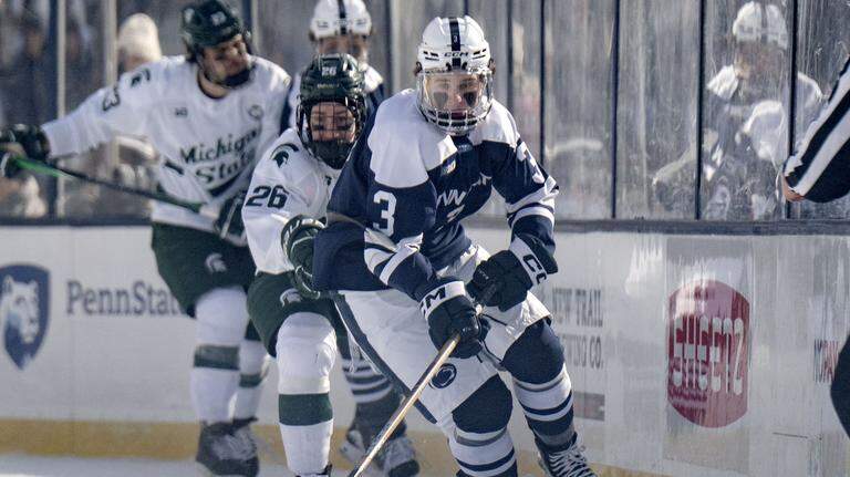 Penn State men’s hockey falls to MSU in outdoor game at Beaver Stadium. What to know