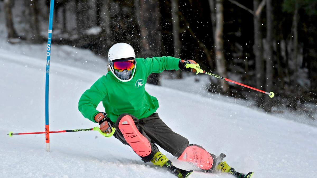 Gus Tritsch and members of the Tussey Mountain Alpine Racing Team practice at Tussey Mountain on Thursday, Feb. 25, 2021.