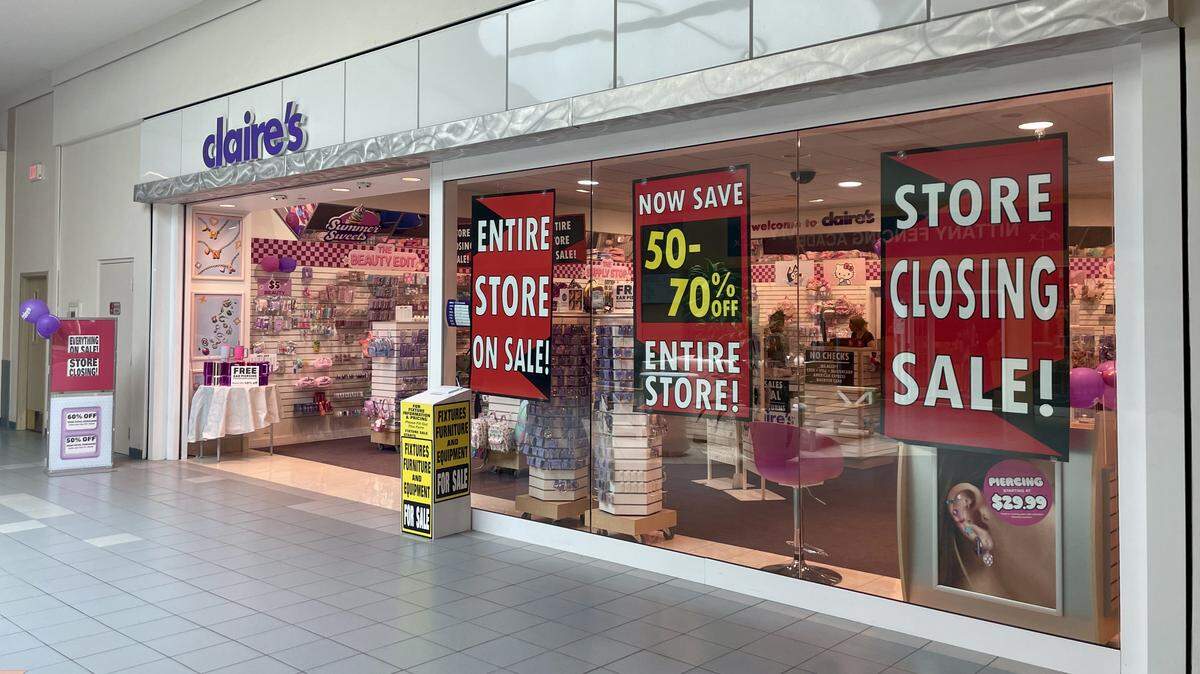 A Claire’s gets ready to close at Nittany Mall in Pennsylvania. Locations are closing across the country, including in Kansas City.