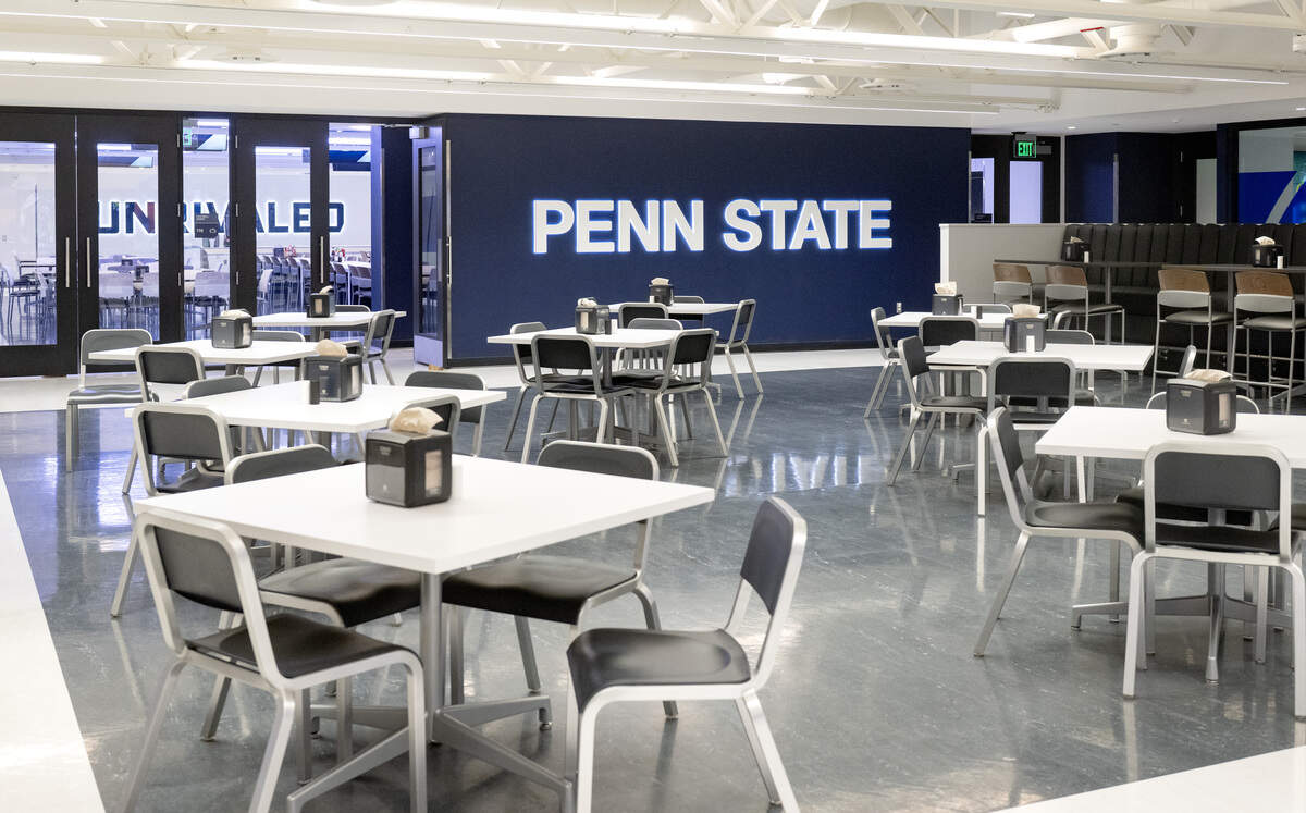 An athlete dining area and the Penn State football dining area are pictured in the Greenberg Indoor Sports Complex Tuesday, Aug. 19, 2025.  