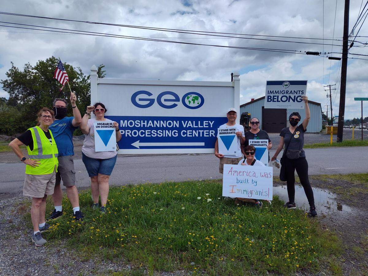 Several advocacy groups from across Pennsylvania organized a protest Sunday, July 27, 2025, at the Moshannon Valley Processing Center near Philipsburg.