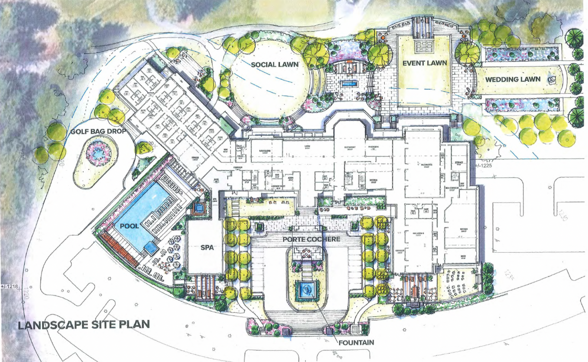 A landscape site plan of the planned redevelopment of the Toftrees Resort in Patton Township.