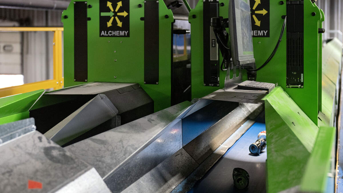 Recycled items are photographed and identified by the Alchemy artificial intelligence system at the Centre County Recycling and Refuse Authority on Tuesday, July 7, 2026.
