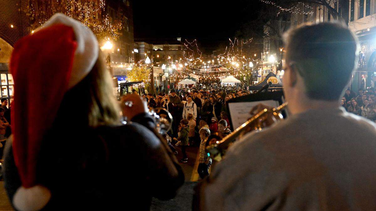 The Trumpet Choir at Penn State plays holiday tunes during Light Up Night Nov. 16, 2023, in State College. If you’re looking for local Christmas events, we’ve rounded up some options to spread the cheer.