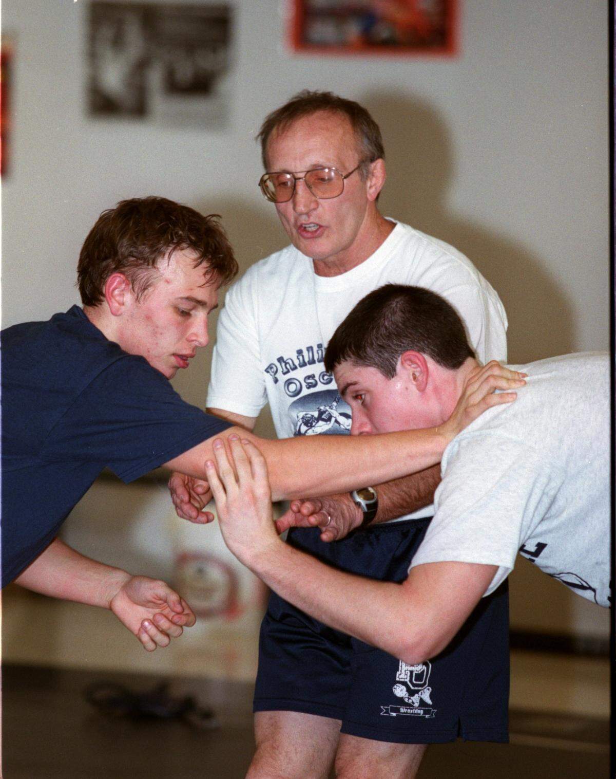 Philipsburg-Osceola head wrestling coach Dave Caslow is pictured in November 2002.