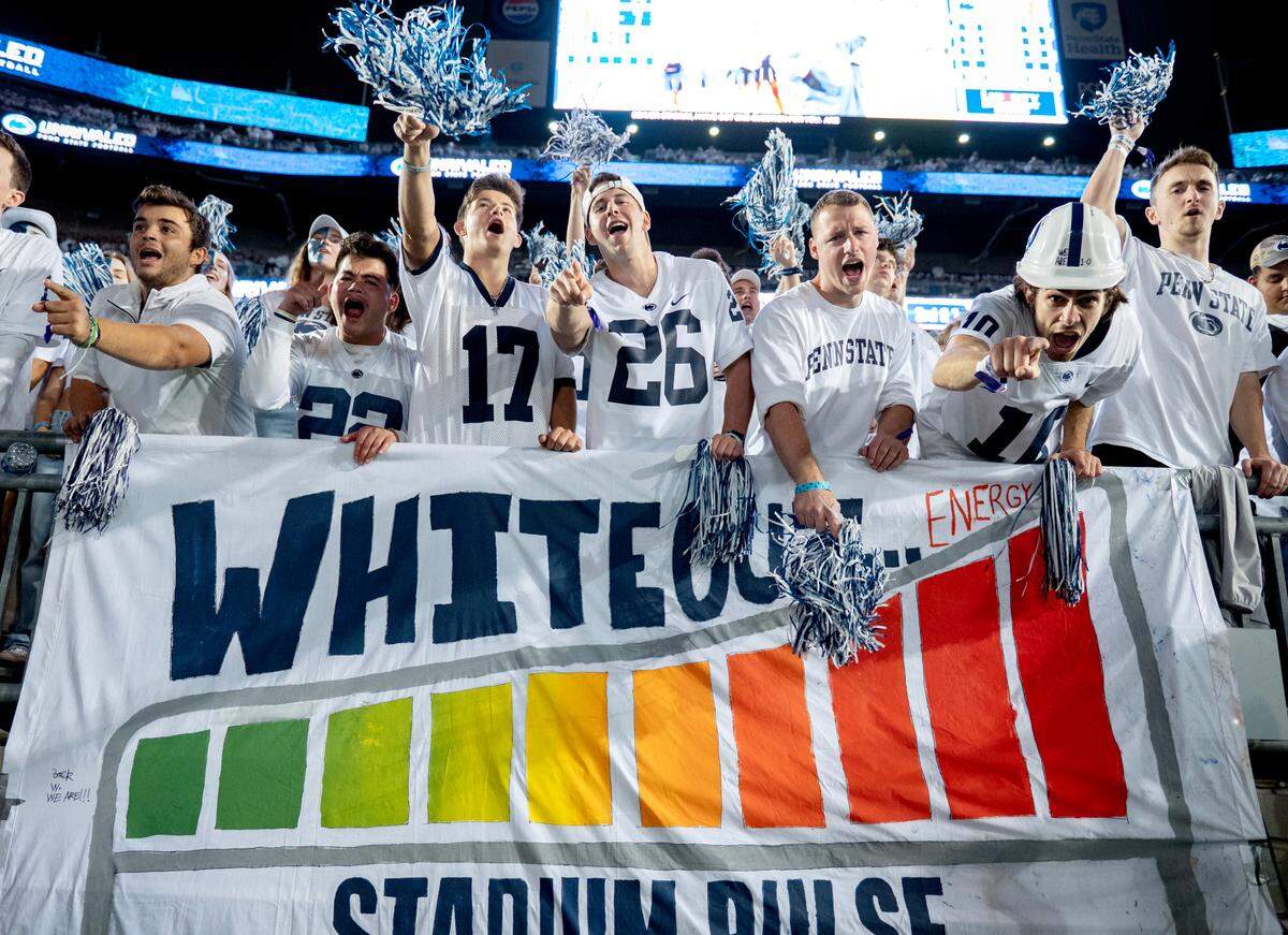 Penn State fans cheer during the game against Illinois on Saturday, Sept. 28, 2024.