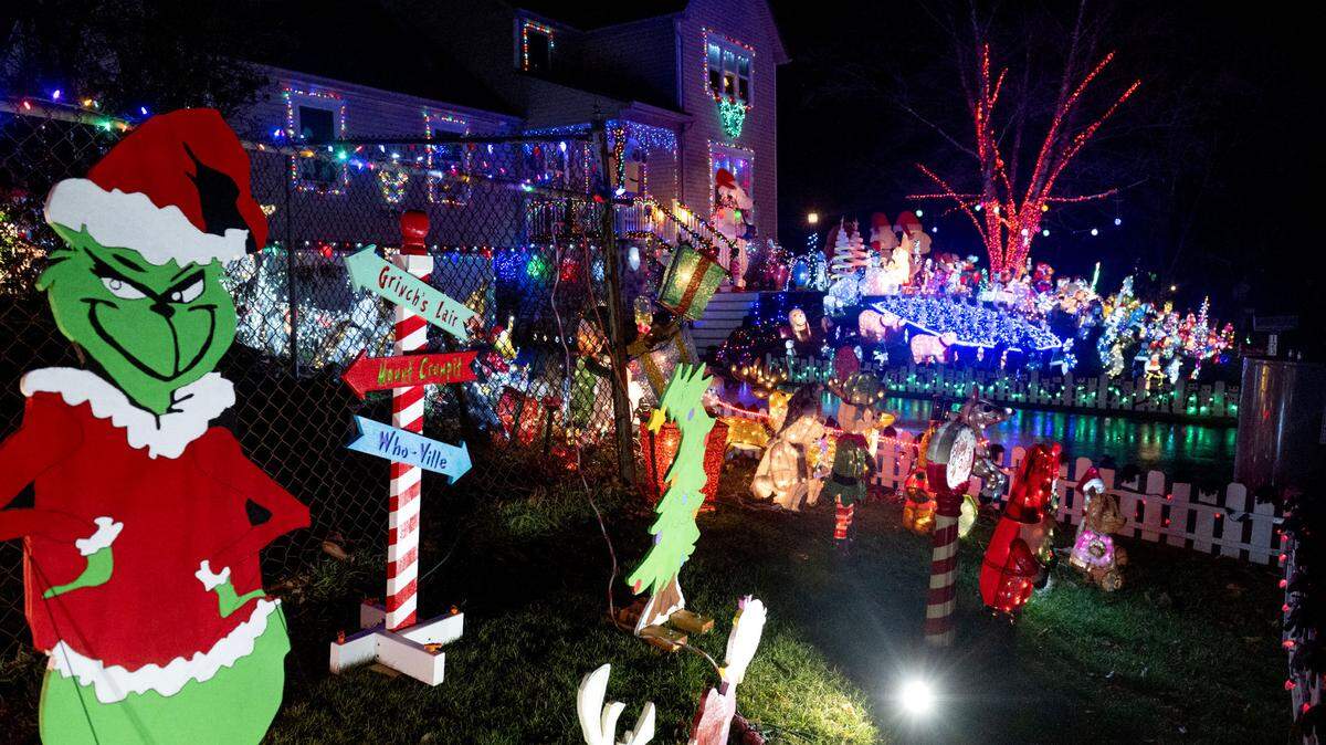 Christmas decorations fill the front yard at 1231 Shamrock Ave. in State College Dec. 10, 2024. We’re looking for nominations for great light displays up this year in Centre County.