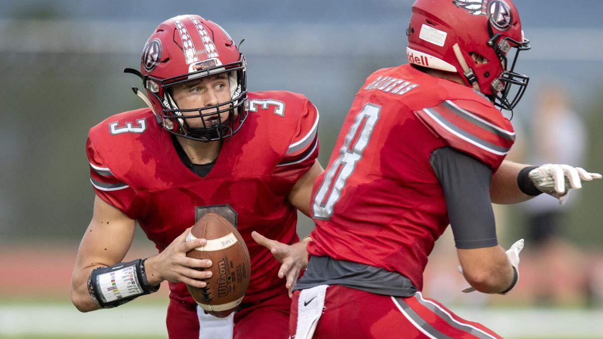 Bellefonte’s Kyle Myers looks for an open teammate to pass to during the game against Philipsburg-Osceola on Friday, Sept. 7, 2018 at the Lock Haven University.