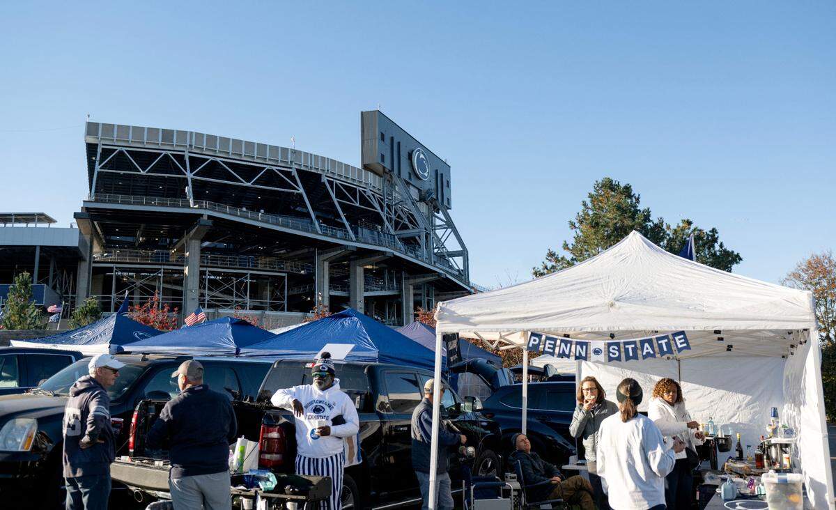 Penn State fans tailgate outside of Beaver Stadium before the game against Ohio State on Saturday, Nov. 2, 2024.