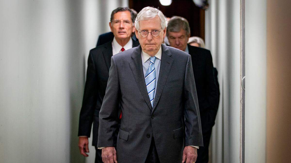 FILE - Senate Minority Leader Mitch McConnell, of Ky., arrives to speak to reporters Sept. 7, 2022, ahead of a news conference on Capitol Hill in Washington. (AP Photo/Jacquelyn Martin, File)