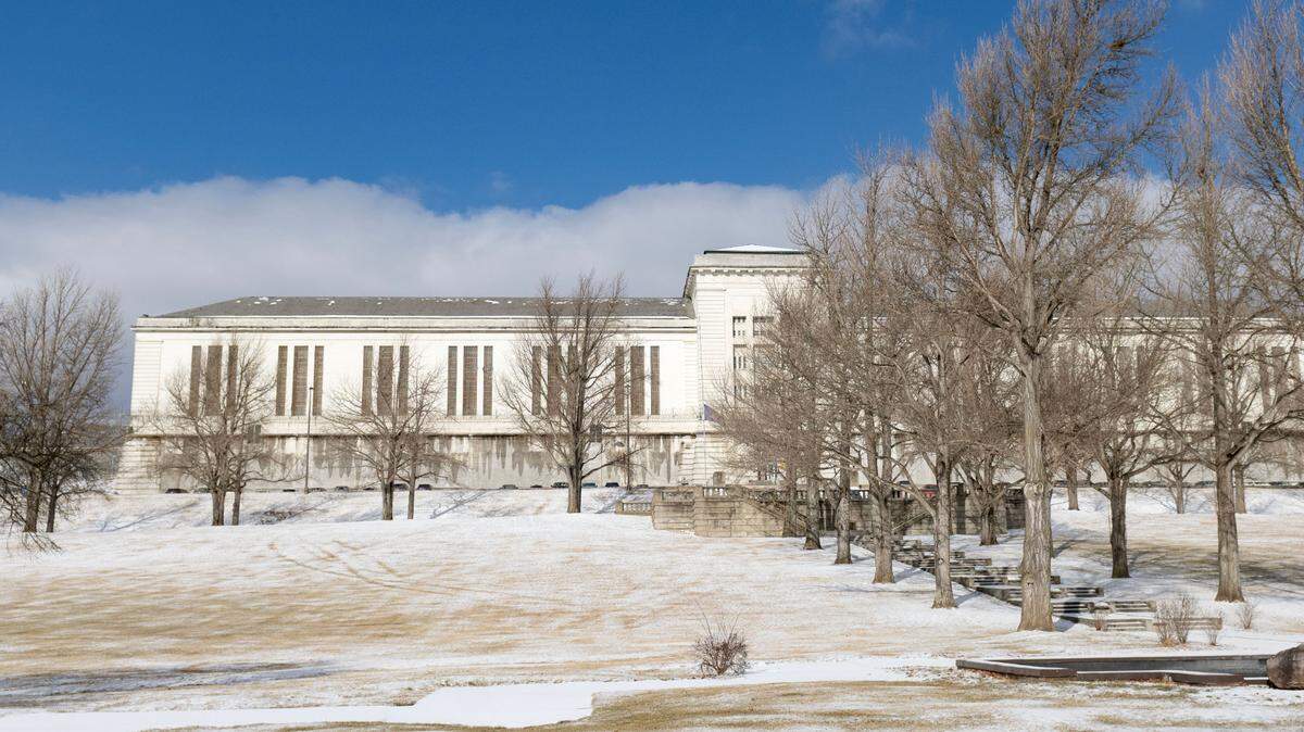 One of the buildings of Rockview state prison as seen from East College Avenue on Monday, Feb. 10, 2025.