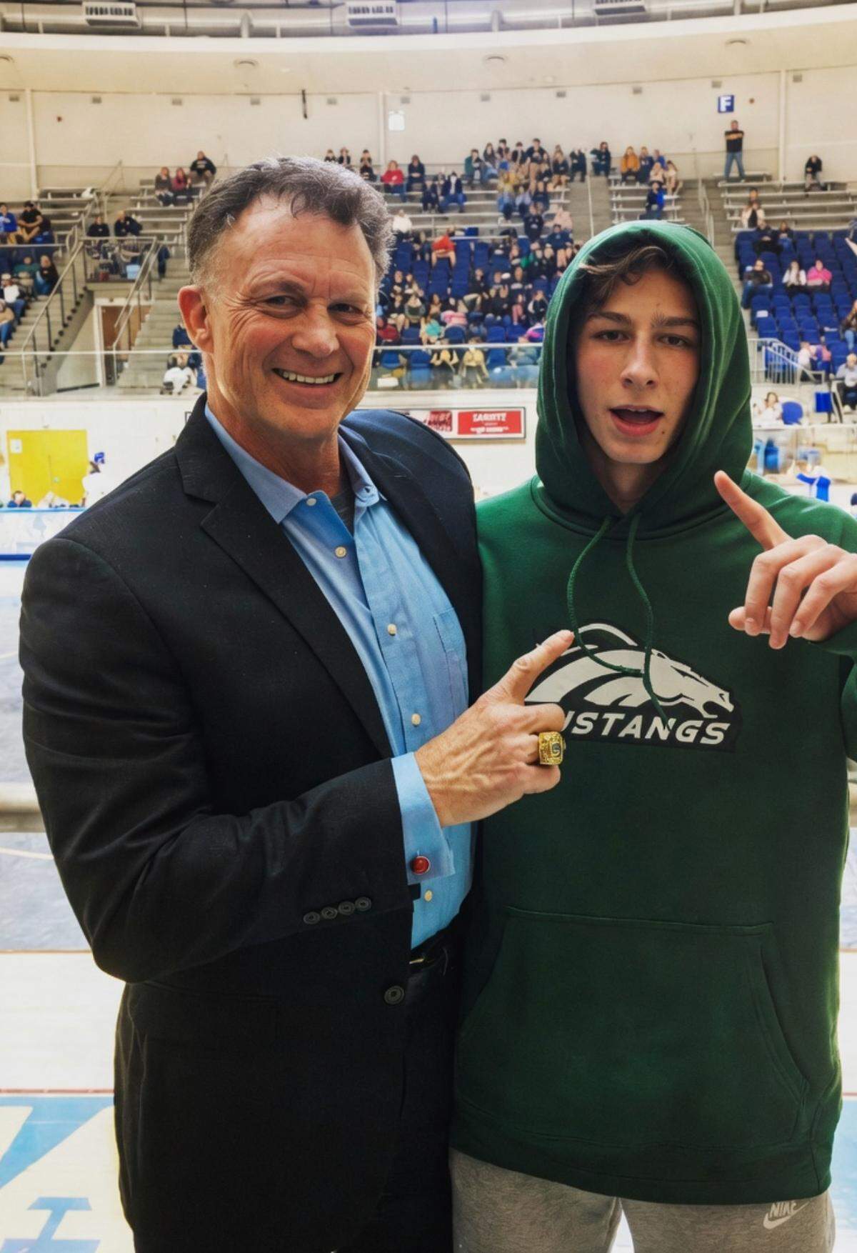Former Penn State wrestler John Hanrahan (left) will be inducted into the Georgia Chapter of the National Wrestling Hall of Fame on May 2.