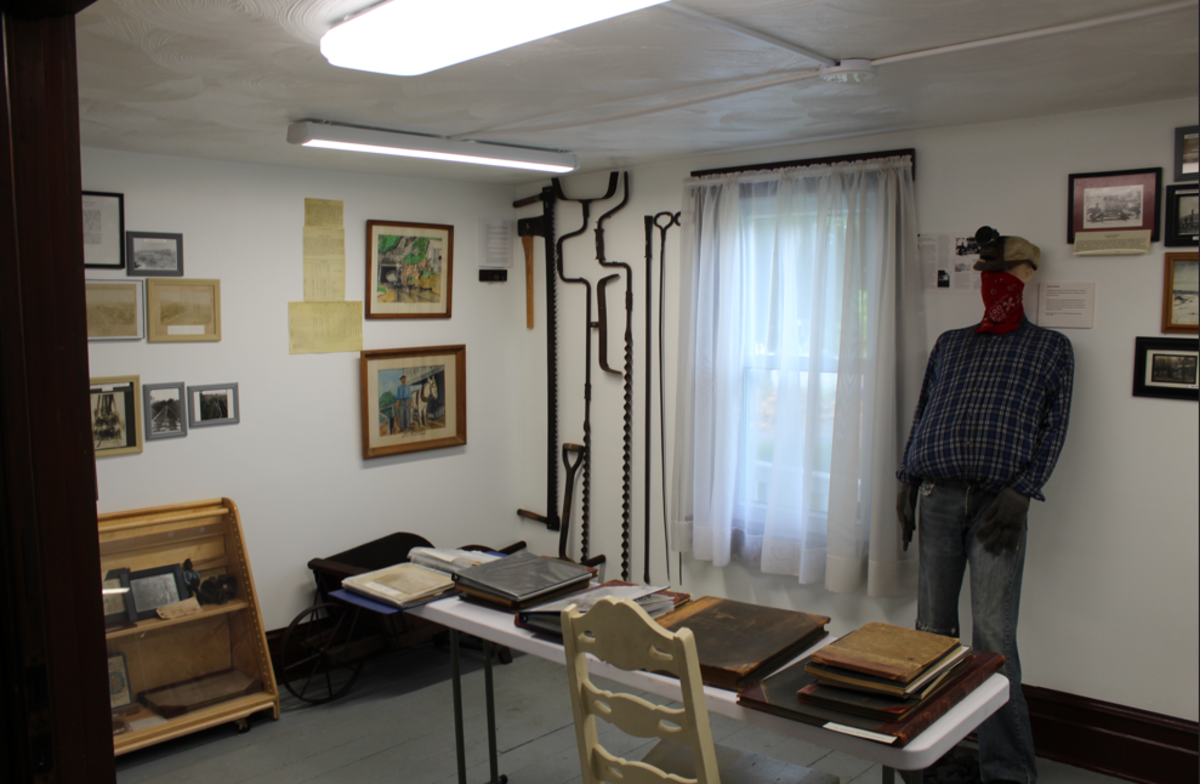 The mining-themed room at the David House Heritage Museum.