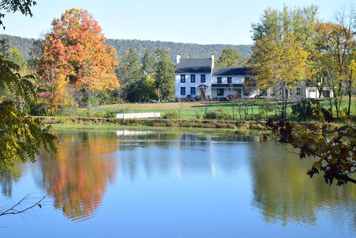 A view of the pond on the property of 124 Rock Hill Road in Harris Township. Photo courtesy of Kissinger, Bigatel & Brower Realtors.