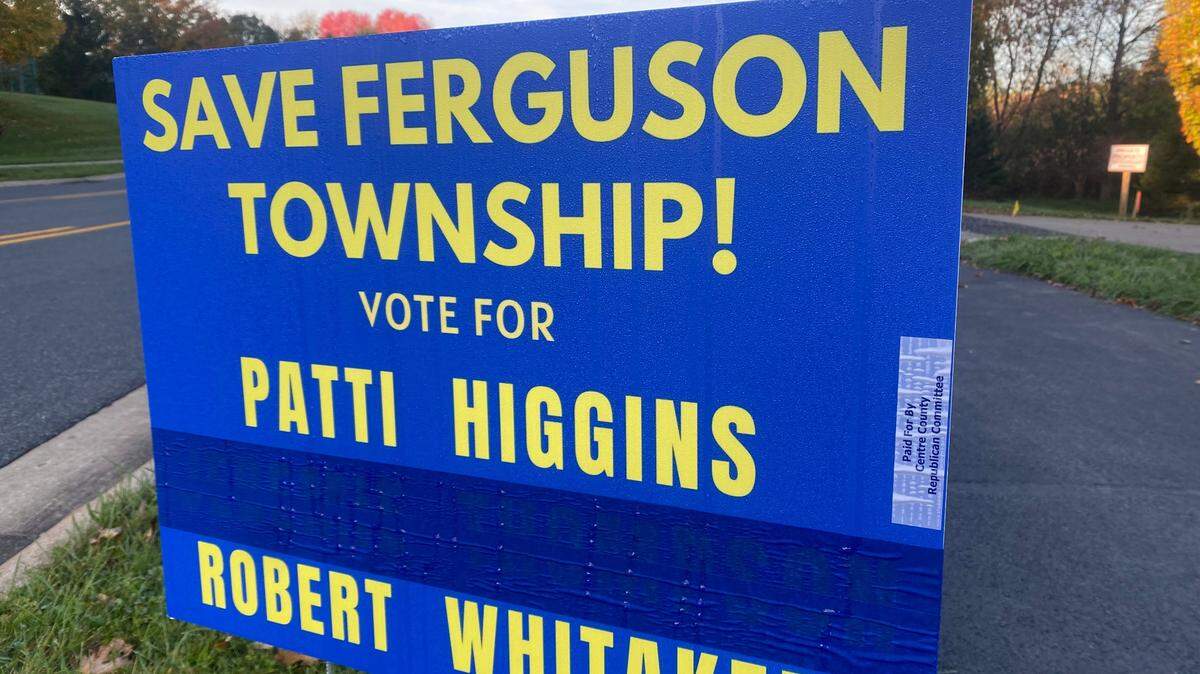 Stickers indicating that the Centre County Republican Committee paid for campaign signs in Ferguson Township were recently added to be compliant with state elections code.