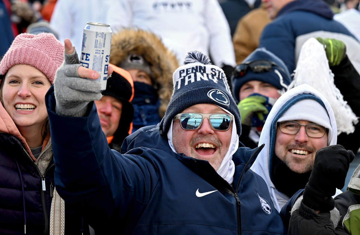 Penn State fans cheer during the men’s hockey game against Michigan State at Beaver Stadium on Saturday, Jan. 31, 2026.