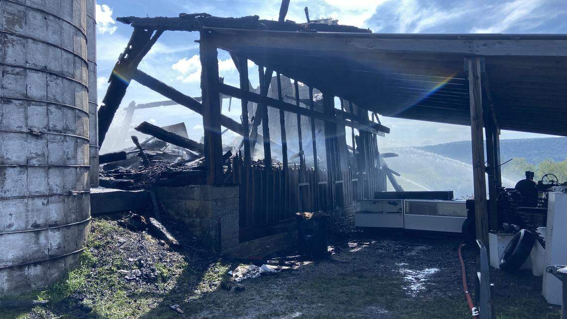 Fire companies from across Centre County battle blaze in Penns Valley cow barn