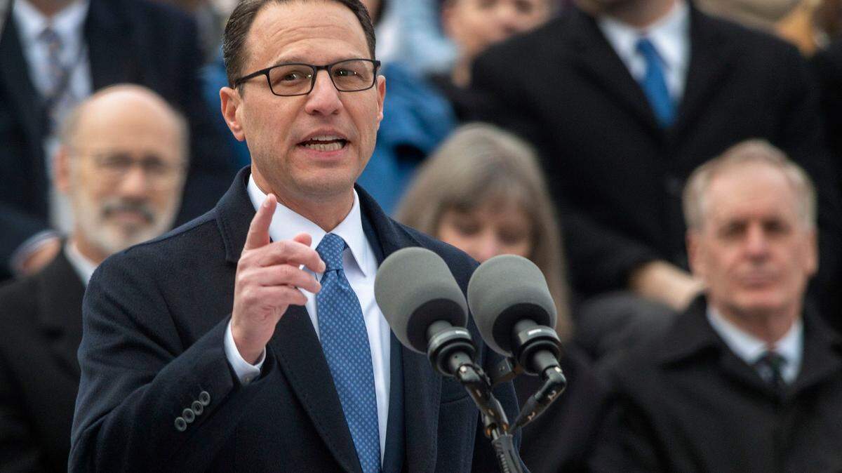Gov. Josh Shapiro during his January swearing-in ceremony.