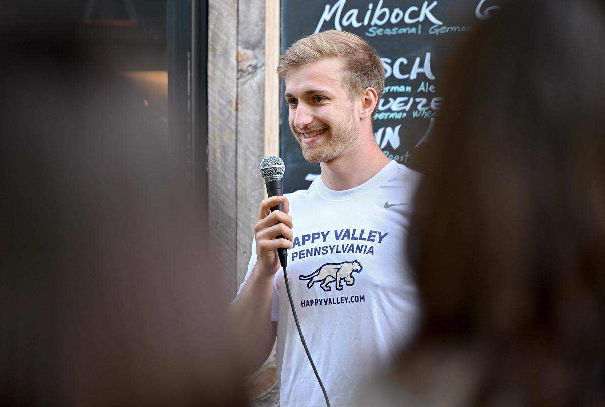 Matthew Hollingham thanks the community for their support before his Arctic to Africa triathlon on Tuesday, May 12, 2026.  