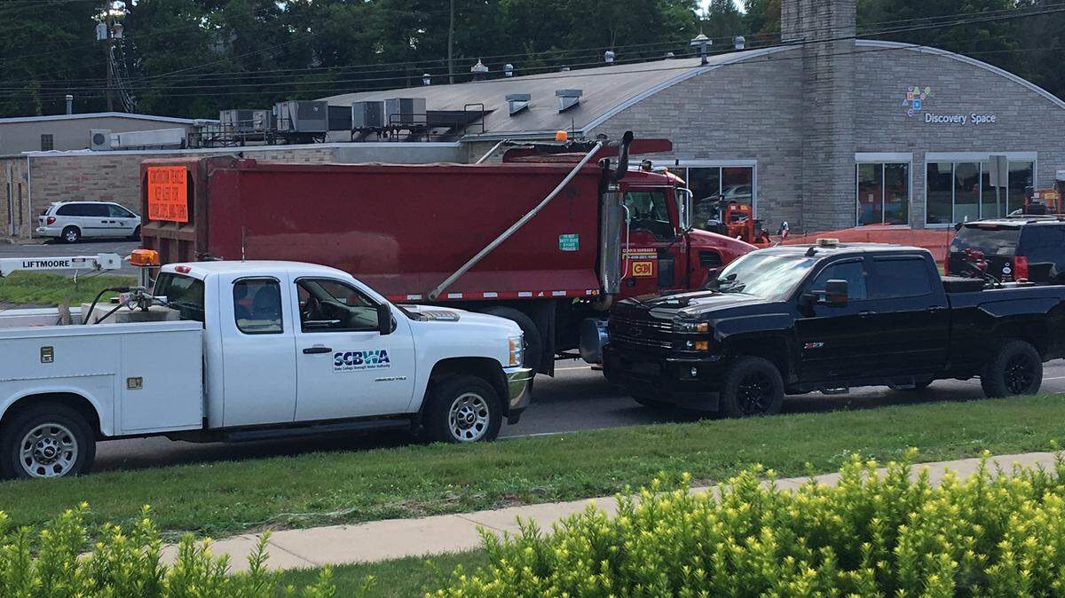 Discovery Space announced it would be closing for the evening due to a late afternoon water main break along North Atherton Street on July 18, 2018.