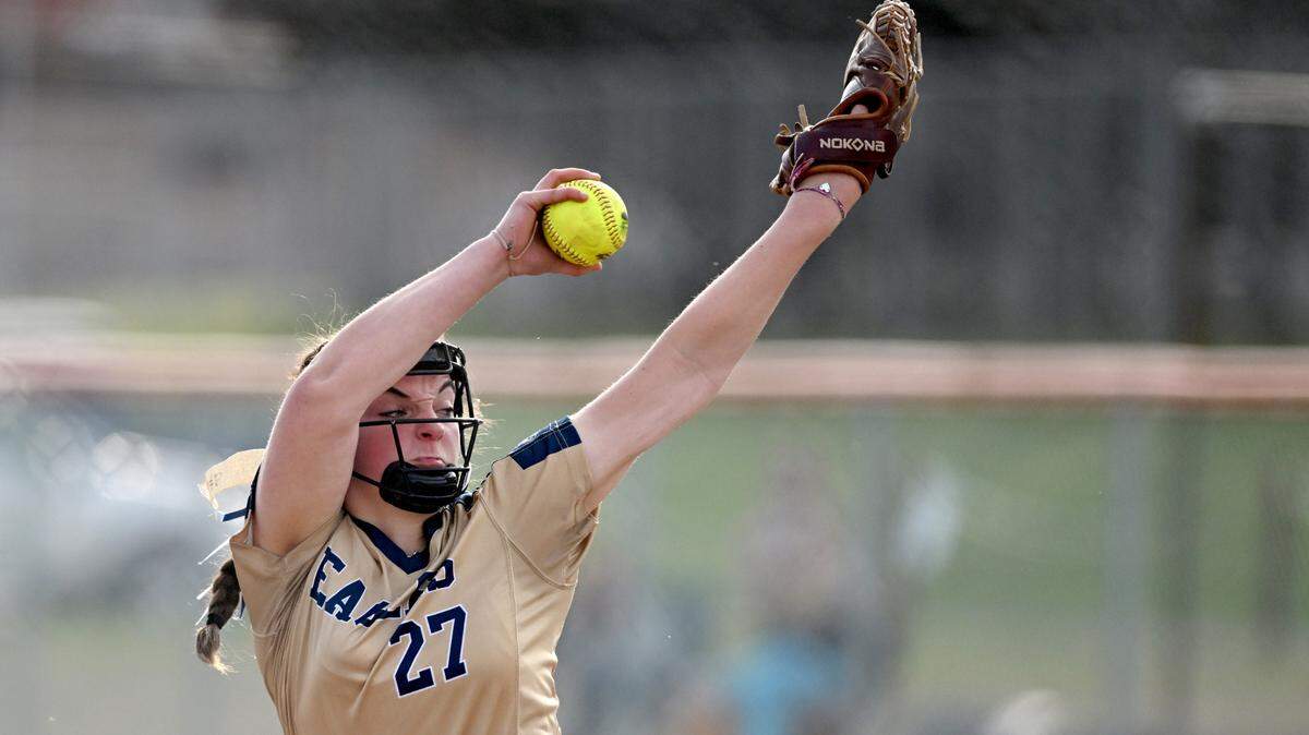 Bald Eagle Area’s Sierra Albright pitches during the game against Philipsburg-Osceola on Thursday, April 27, 2023.