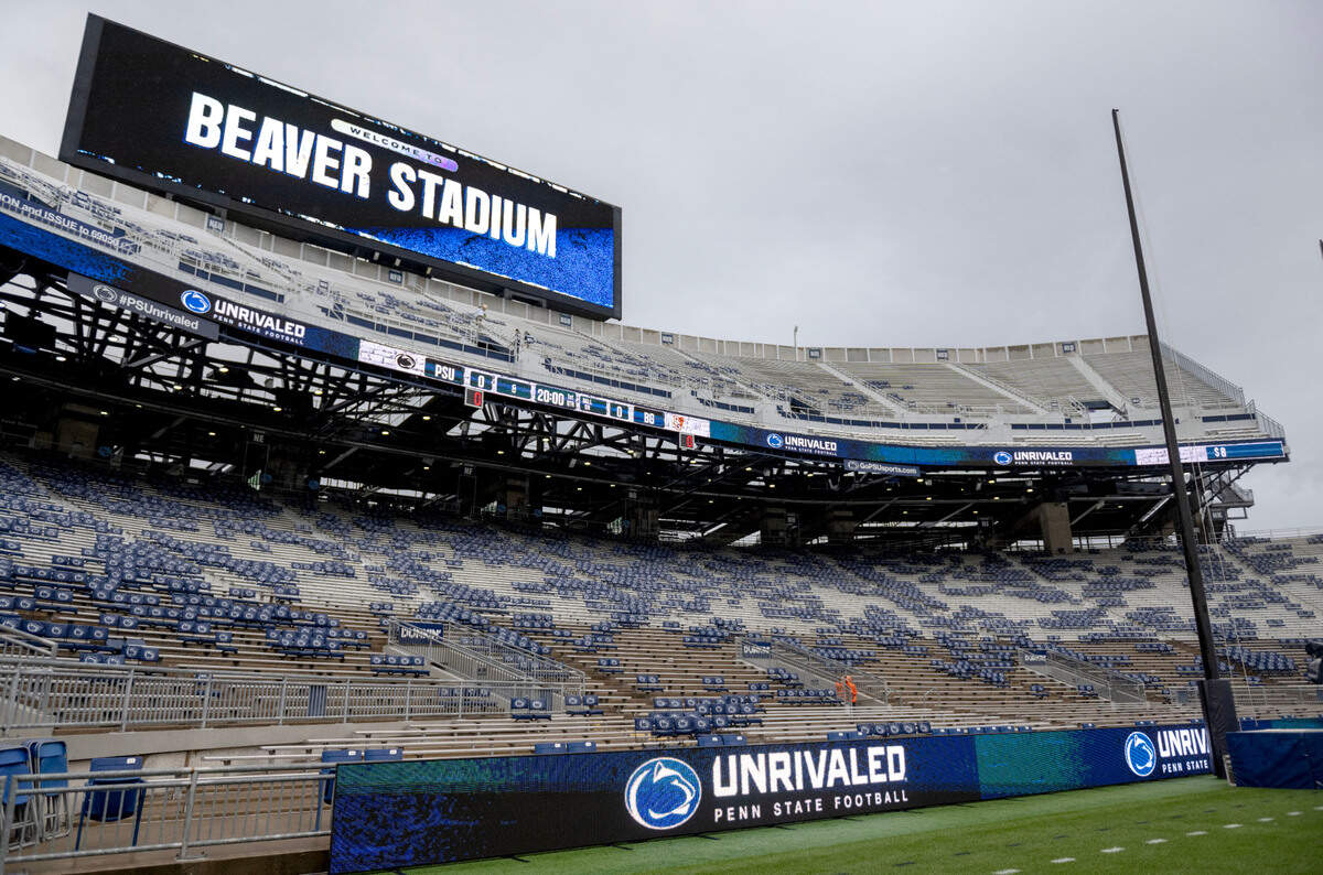 A new video board on the field level in the north end zone on Saturday, Sept. 7, 2024.