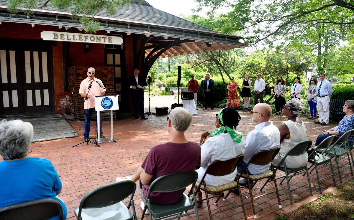 Organizer of Havana Fest Tony Ghaffari talks during the Happy Valley Adventure Bureau tourism grants announcement at Talleyrand Park on Monday, June 21, 2021.