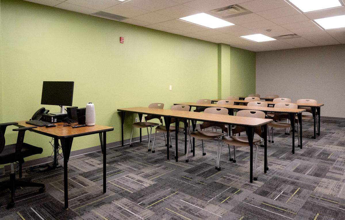One of the classrooms at Pennsylvania Highlands Community College’s new location in Bellefonte during the opening ceremony on Friday, Aug. 16, 2024.