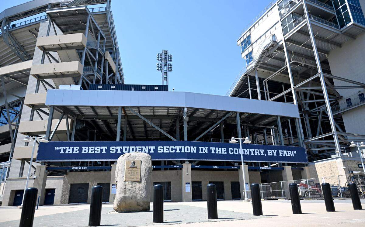 Gate A at Beaver Stadium on Wednesday, April 23, 2025. Gate A will be one of the entrances for the Blue-White game.