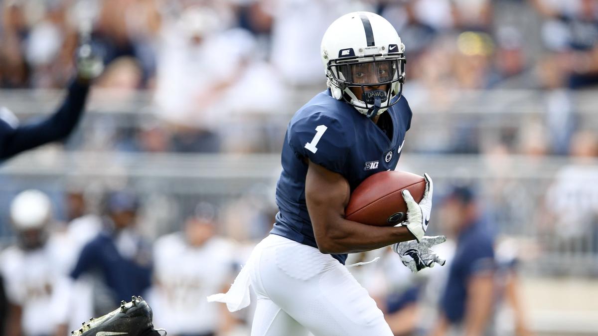 Penn State wide receiver KJ Hamler runs downfield during a game against Kent State Saturday, Sept. 15, 2018 at Beaver Stadium.