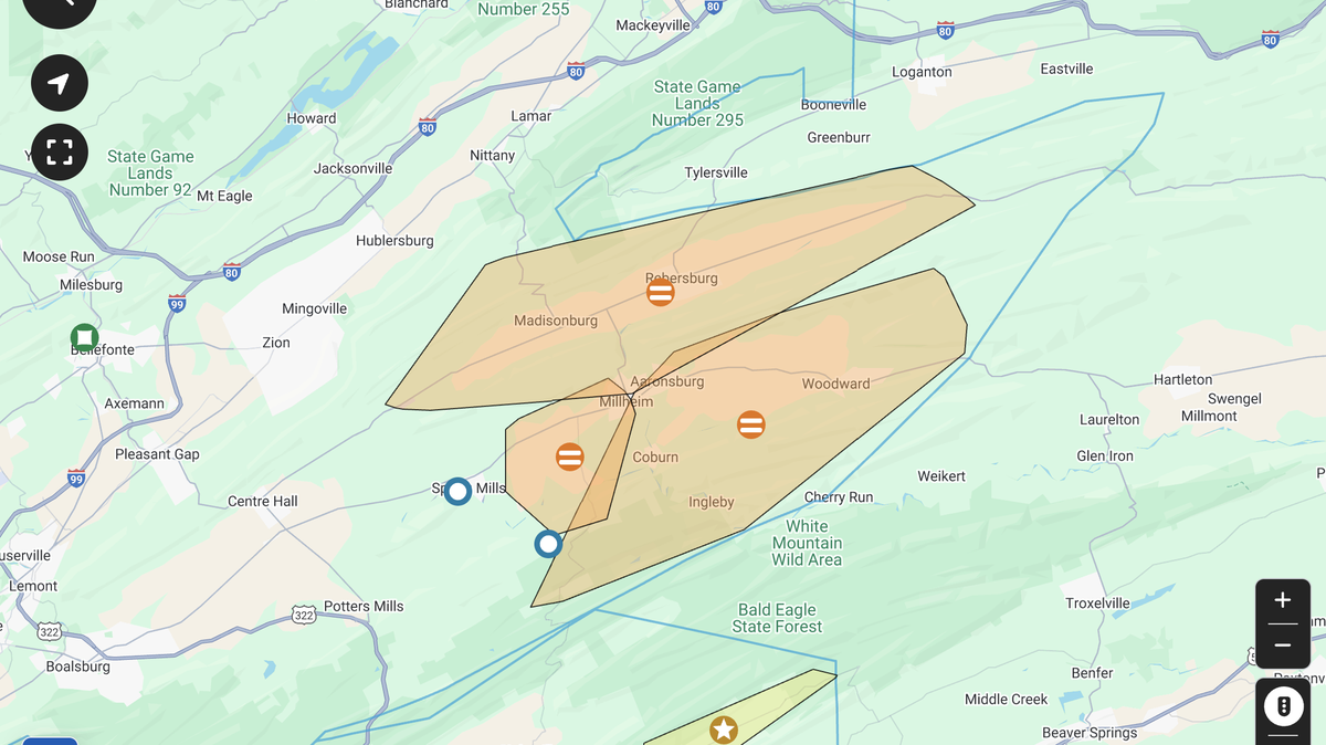 West Penn Power reports nearly 2,800 Centre County customers are without electricity Friday afternoon.