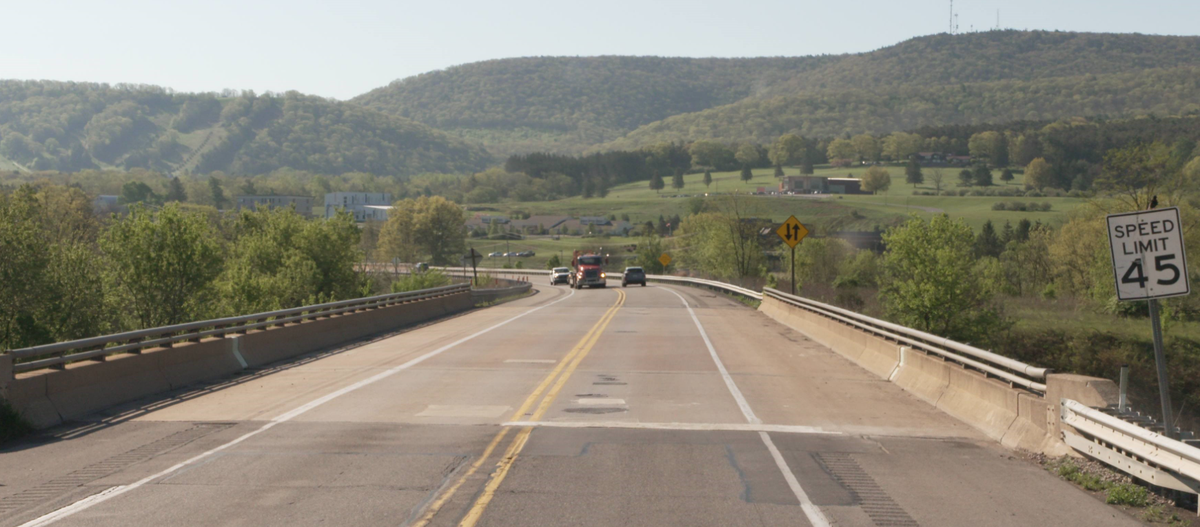 A closer look at the bridge on Route 322 that will be undergoing repairs Monday and Tuesday.