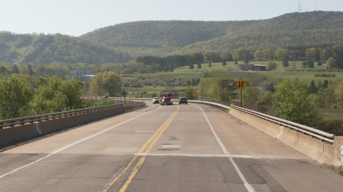 A closer look at the bridge on Route 322 that will be undergoing repairs Monday and Tuesday.