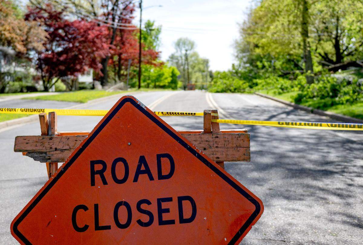 A block of Westerly Parkway was closed due to a tree down on Wednesday, April 30, 2025 after a severe storm on Tuesday night.