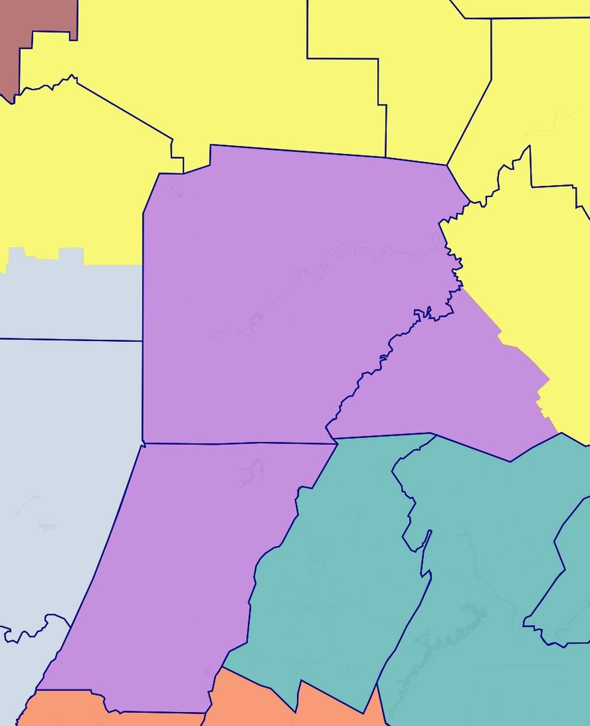 Proposed District 35 (pictured in purple) keeps two counties whole while only splitting the third county once. The Princeton Gerrymandering Project gave the map an A grade for its minimal county splits.