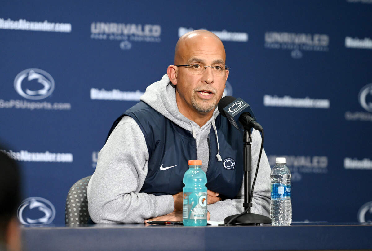 Penn State football coach James Franklin answers questions during his weekly press conference on Tuesday, Oct. 24, 2023.