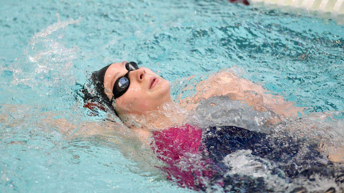 State College swimmer Jade Castro during swim team practice on Wednesday, March 2, 2022.