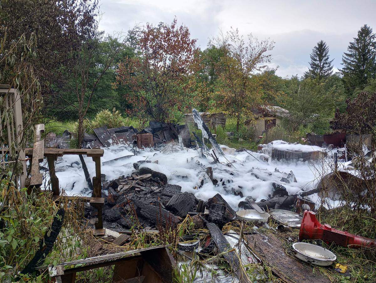 Crews were called to a shed in Potter Township on Monday, Aug. 7, 2023, for a fire reportedly caused by a lightning strike. The shed was destroyed by the blaze.