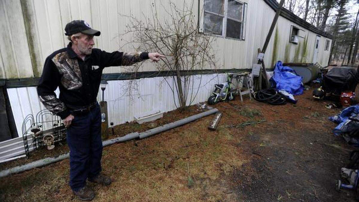 Denny Harvey, a resident of Franklin Manor Mobile Home Park, at his home on Friday, April 4, 2014.
