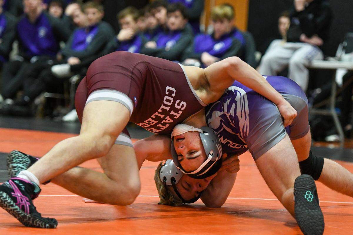 State College’s Owen Woolcott will more than likely face Seneca Valley’s Alejandro Herrera-Rondon, who is a two-time reigning PIAA champion, on Thursday in the first round of the PIAA Class 3A dual championships in Hershey.
