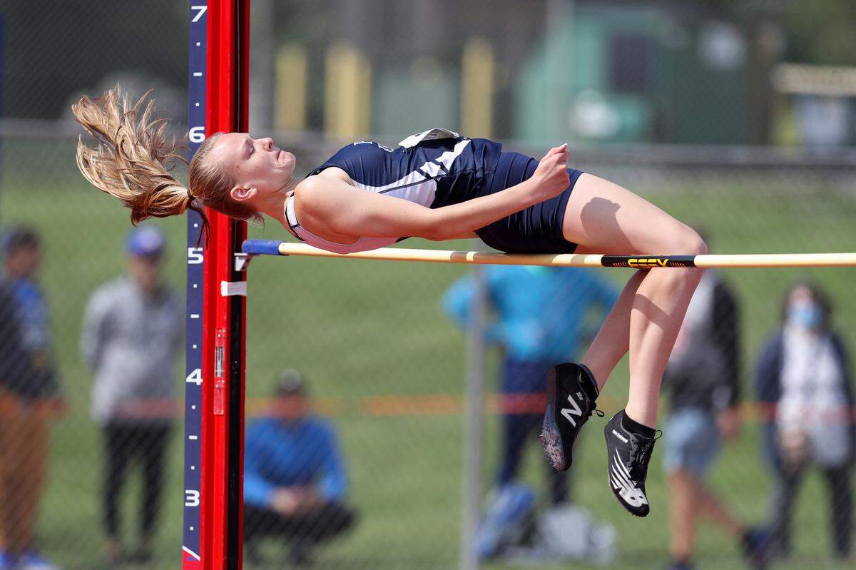 Penns Valley’s Leah Beben competes in the girls Class 2A high jump finals during the PIAA State Track and Field Championships held Friday at Seth Grove Stadium on the Shippensburg University campus in Shippensburg, PA.Matthew O’Haren/For the Centre Daily Times