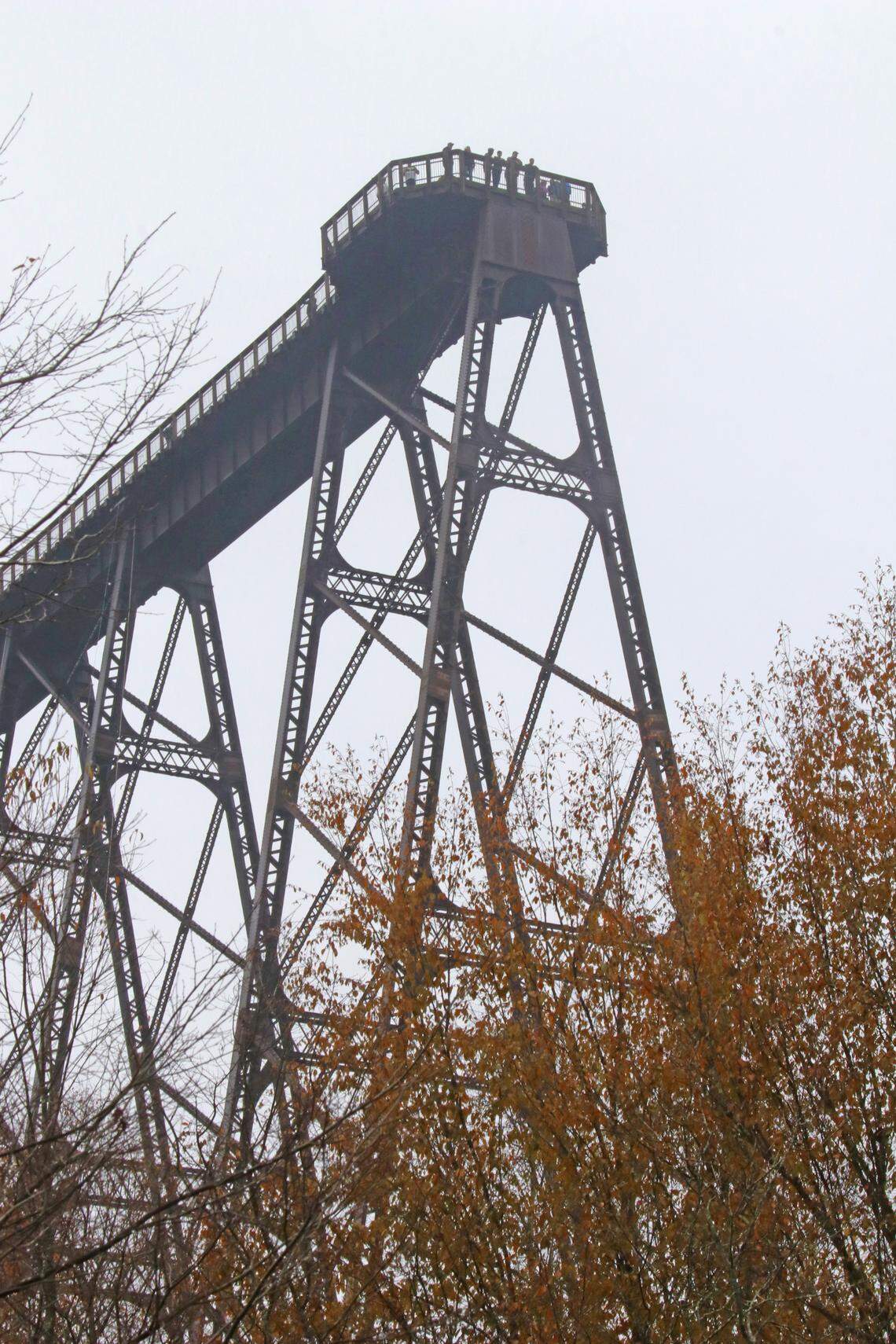 The Kinzua Bridge Skywalk as viewed from below.