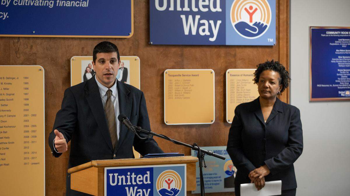 Patrick Cicero, the state’s appointed consumer advocate, left, challenged a decision by the Public Utility Commission, led by Chair Gladys Brown, right.
